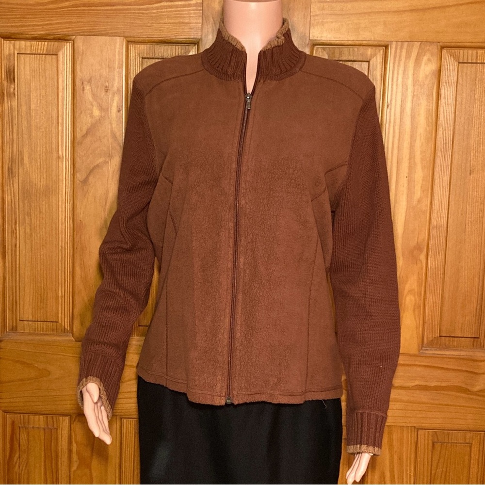 NWOT Cabela's Guide Series Vintage 90s Fleece Knit Top Jacket Shacket Brown L